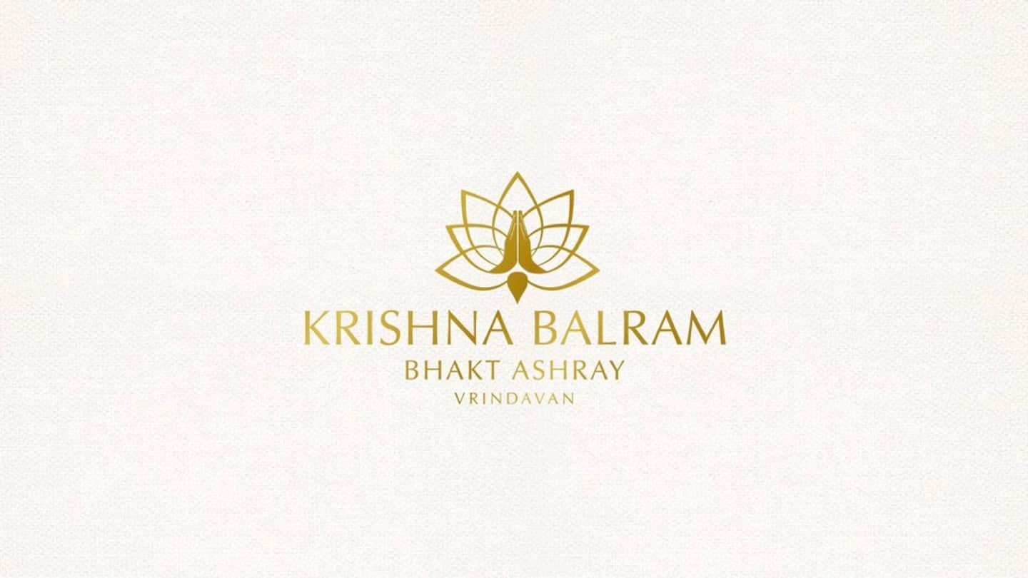 The Krishna Balram Bhakt Ashray lotus lock-up in gold on cream linen
